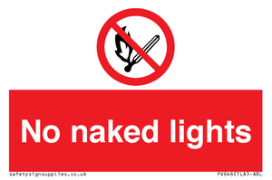 no naked lights - safety sign